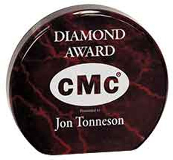 Custom Engraved Red Marble Acrylic Circle Award (4.5") Custom Engraved Red Marble Acrylic Circle Award (4.5")