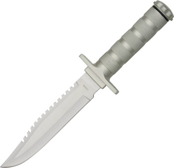 Personalized Silver Survival Knife Personalized Silver Survival Knife