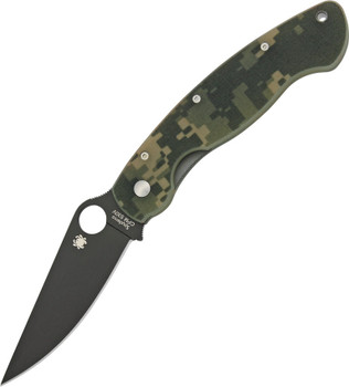 Personalized Spyderco Military Camo Black Blade Folding Pocket Knife Personalized Spyderco Military Camo Black Blade Folding Pocket Knife