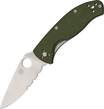 Personalized Spyderco Tenacious Serrated Green Folding Pocket Knife Personalized Spyderco Tenacious Serrated Green Folding Pocket Knife