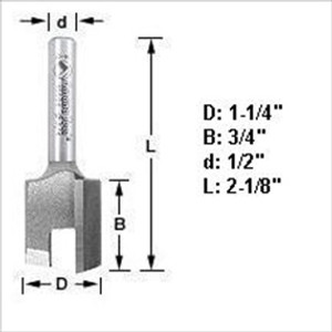 Amana 45505 1.25"D Mortising Router Bit 1/2" Shank Amana 45505 1.25"D Mortising Router Bit 1/2" Shank
