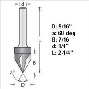 Amana 45730 V-Groove Engraving Router Bit 1/4" Shank Amana 45730 V-Groove Engraving Router Bit 1/4" Shank