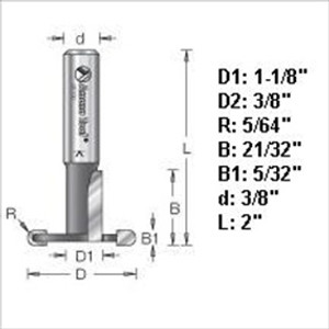 Amana 48100 1-1/8"D Specialty Amerock Hinge Router Bit 3/8 Shank Amana 48100 1-1/8"D Specialty Amerock Hinge Router Bit 3/8 Shank