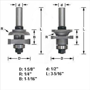 Amana 55420 2pc Stile and Rail Router Bit Set 1/2" Shank Amana 55420 2pc Stile and Rail Router Bit Set 1/2" Shank