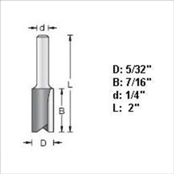 Amana 45201 5/32"D Straight Plunge Router Bit 1/4" Shank Amana 45201 5/32"D Straight Plunge Router Bit 1/4" Shank