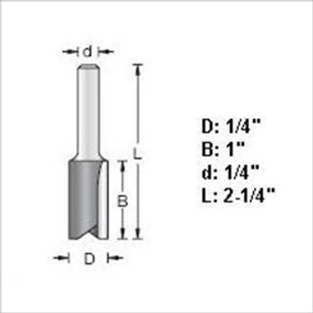 Amana 45210 1/4"D Straight Plunge Router Bit 1/4" Shank Amana 45210 1/4"D Straight Plunge Router Bit 1/4" Shank