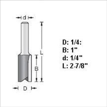 Amana 45211 1/4"D Straight Plunge Router Bit 1/4" Shank Amana 45211 1/4"D Straight Plunge Router Bit 1/4" Shank