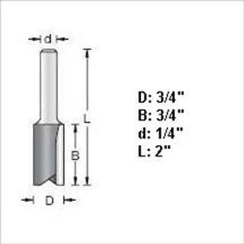Amana 45230 3/4"D Straight Plunge Router Bit 1/4" Shank Amana 45230 3/4"D Straight Plunge Router Bit 1/4" Shank