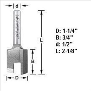 Amana 45505 1.25"D Mortising Router Bit 1/2" Shank Amana 45505 1.25"D Mortising Router Bit 1/2" Shank