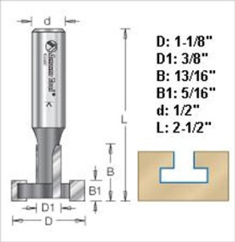 Amana 45660 1-1/8"D 5/16 Kerf T-Slot Router Bit 1/2" Shank Amana 45660 1-1/8"D 5/16 Kerf T-Slot Router Bit 1/2" Shank