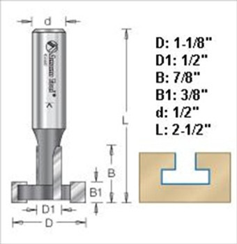 Amana 45662 1-3/8"D T-Slot Router Bit 3/8 Kerf 1/2" Shank Amana 45662 1-3/8"D T-Slot Router Bit 3/8 Kerf 1/2" Shank
