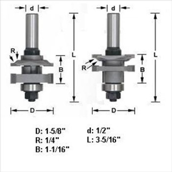 Amana 55430 2pc Ogee Stile and Rail Set 1/2" Shank Amana 55430 2pc Ogee Stile and Rail Set 1/2" Shank