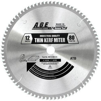 Amana MD12-806C 12" x 80t Thin Miter Blade 1" Bore Amana MD12-806C 12" x 80t Thin Miter Blade 1" Bore
