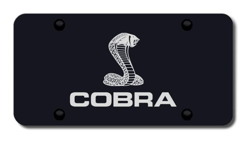 License Plate - COBRA & SVT Snake - Etched onto Black Stainless Steel License Plate - COBRA & SVT Snake - Etched onto Black Stainless Steel