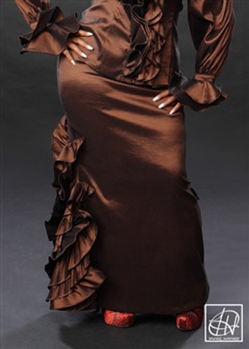 TAWNI HAYNES FLOOR LENGTH EVENING SKIRT W/RUFFLE DETAIL
