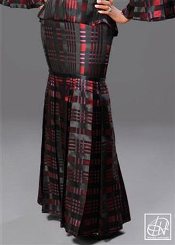 TAWNI HAYNES BARREL PLEAT FLOOR LENGTH PENCIL SKIRT