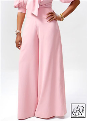 TAWNI HAYNES HIGH CREPE WIDE-LEG SLACKS