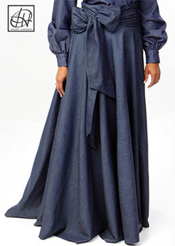 TAWNI HAYNES LONG FULL SKIRT WITH BELTED WAIST BAND