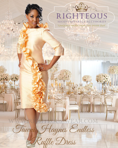 TAWNI HAYNES RUFFLE PENCIL DRESS