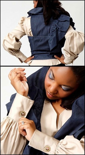 TAWNI HAYNES POLISHED COTTON BLOUSE