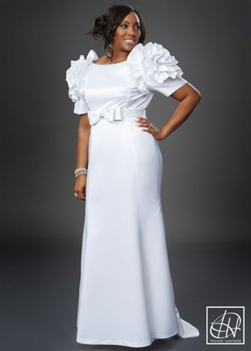 TAWNI HAYNES ROSETTE SHOULDER GOWN (CUSTOM)