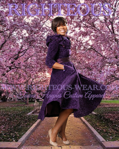TAWNI HAYNES GATHERED COLLAR SWING DRESS WITH REVERSIBLE BELT