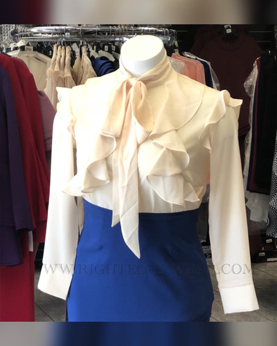 SASHED RUFFLE ARRAY BLOUSE