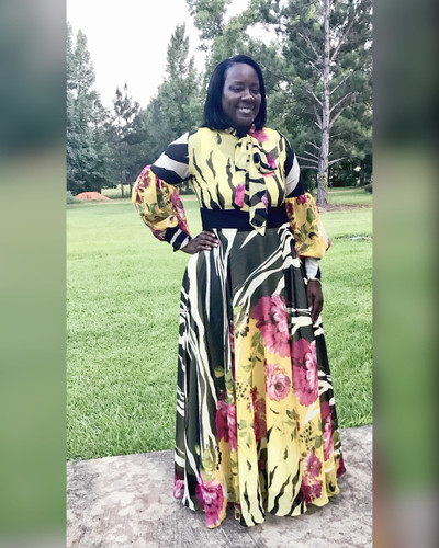 TAWNI HAYNES CUSTOM CHIFFON BOW DRESS