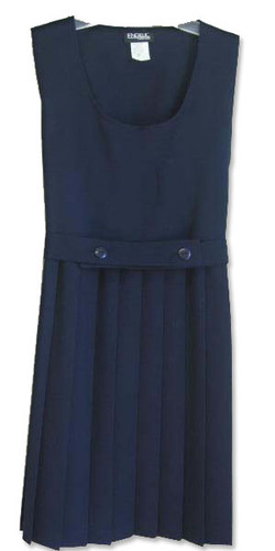 Girls School Uniform Scoop Neck Pleated Jumper