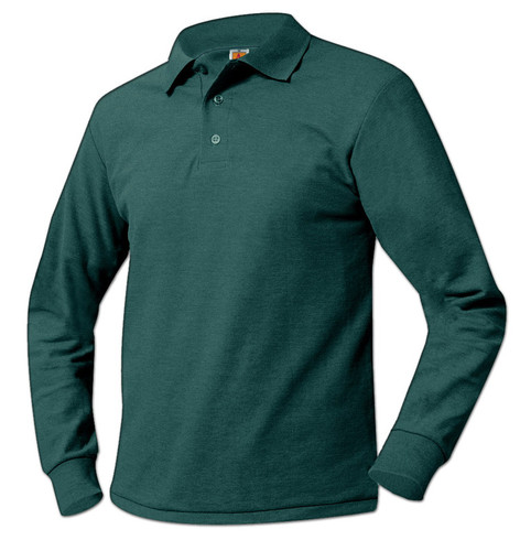 Pique Knit Long Sleeve Polo
