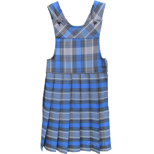 Bib Top Pleated Jumper with Piping | Plaid X