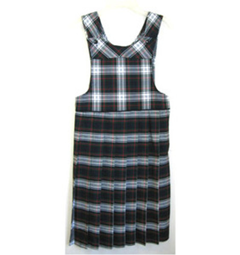 Bib Top Pleated Jumper with Piping | Plaid Y | Color #50 (YST)