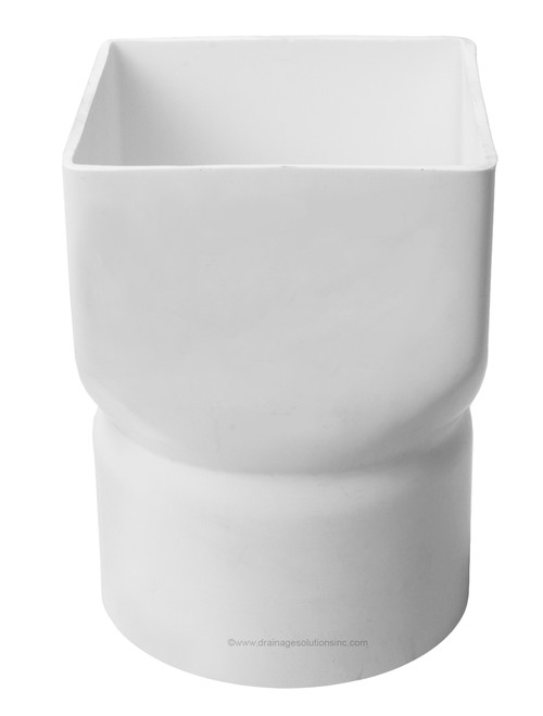 PVC 8" x 8" x 8" SDR35 Downspout Adapter (Centered) (DSA x Hub) The