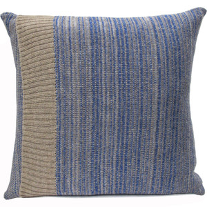 Blue Knitted Wool Cushion