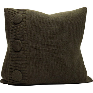 Knitted Wool Cushion - Olive