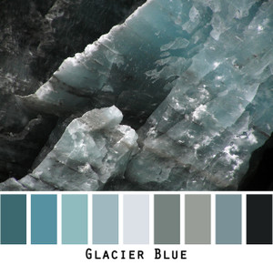 Glacier Blue - teal blue grey black ice, colors for blue green brown eyes, blonde gray brown hair, redhead, black hair, photo by Inese Iris Liepina, Wrapture by Inese