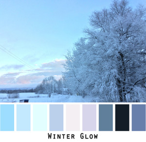 Winter Glow - pastel blue,indigo, navy blue, aqua, lavender, cool grey, colors for blue eyes, blonde hair, grey hair photo by Inese Iris Liepina, Wrapture by Inese