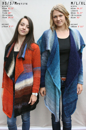 Annie cardigan Coat custom order, one of a kind style catalog Wrapture by Inese Iris Liepina