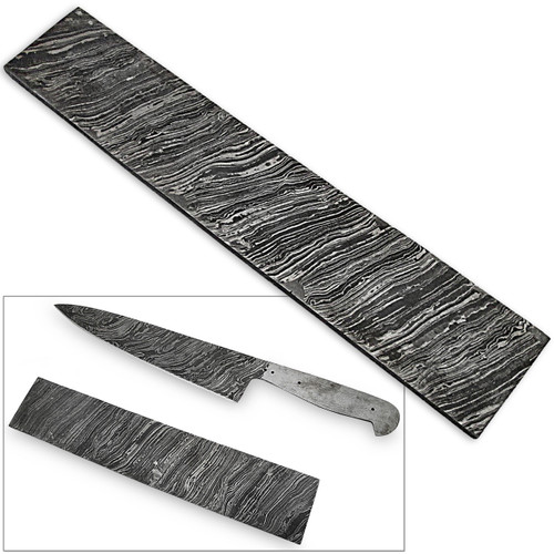 White Deer Damascus Steel LONG FIRE Pattern Billet White Deer Damascus Steel LONG FIRE Pattern Billet