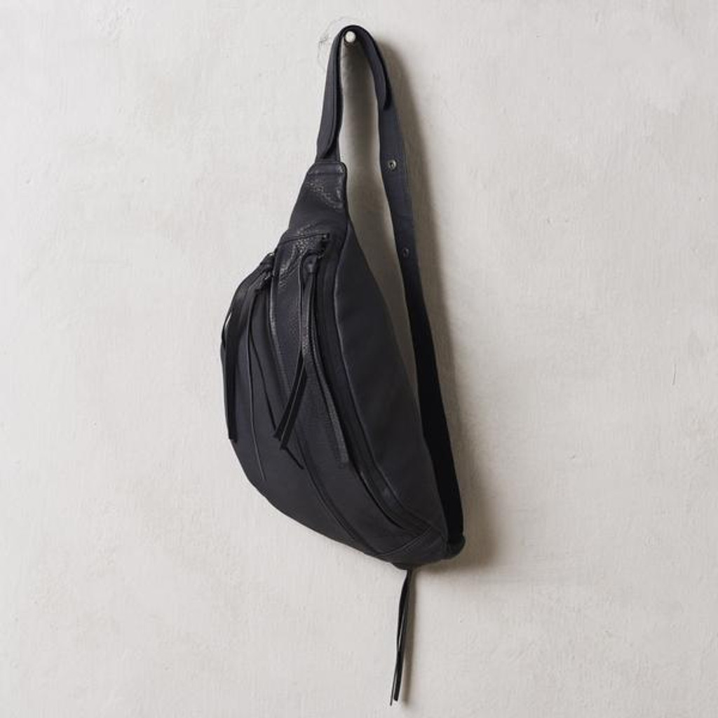 Black Nappa Oversized Bum Bag
