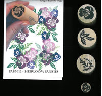 Rubber Stamps Heirloom Pansy Set Poly Clay Play