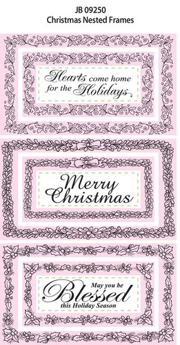 JustRite Rubber Stamps Christmas Nexted Frames