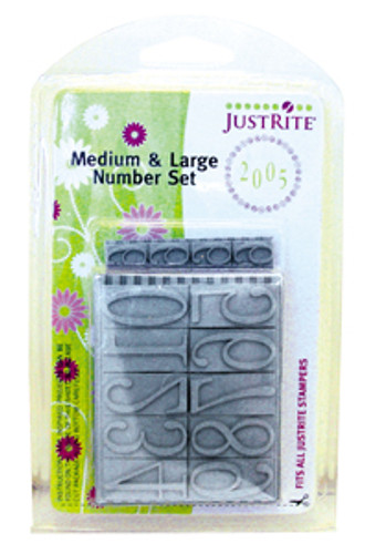 JustRite Rubber Stamps Medium and Large Number Set