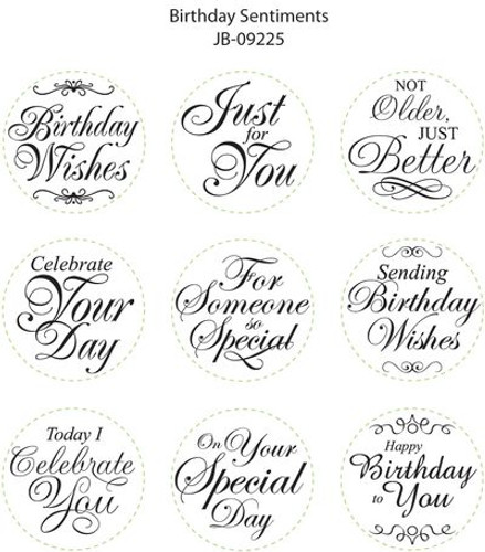 JustRite Rubber Stamps Birthday Sentiments Set