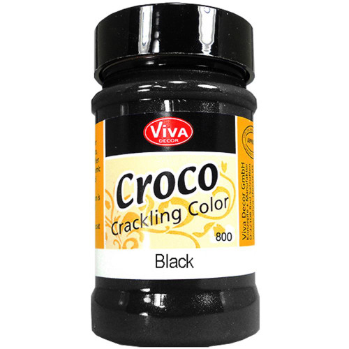 Croco Crackle Lacquer Black