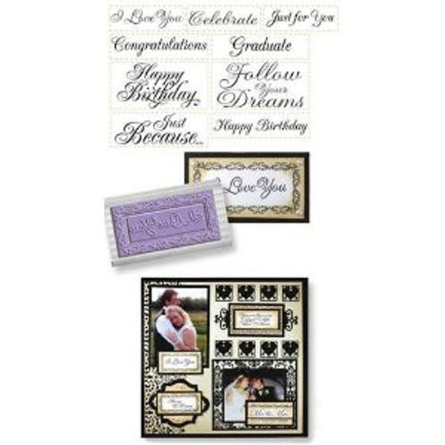 JustRite Rubber Stamps All Occasion Nested Sentiments Set