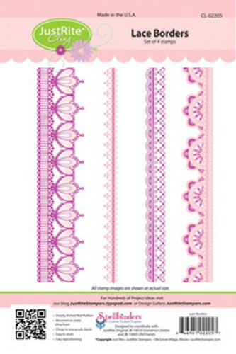 JustRite Rubber Stamps Lace Borders Set