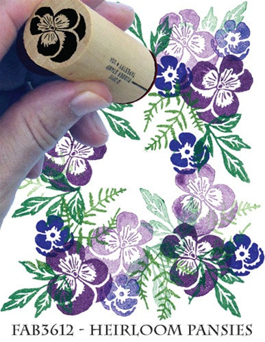 Rubber Stamps Heirloom Pansy Set