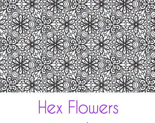 Silkscreen Stencil Hex Flowers Large pattern for crafting and polymer clay