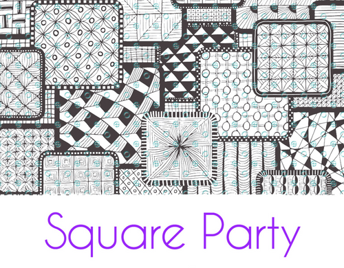Square Party Silkscreen Stencil